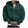 thumbnail image 3 of TOWED22 Mens Zip Up Hoodie Fleece Zipper Hooded Jacket Sweatshirt Lightweight with Pockets Long Sleeve Solid Color Drawstring Hoodies,Dark Green,S, 3 of 9