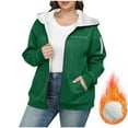 thumbnail image 6 of JTZGDY Yes,I'm still Cold Funny Letters Printed Full Zip up Fleece Hoodie Jackets for Women Fashion Sherpa Lined Plush Thick Warm Oversized Hooded Outwear Sweatshirt with Pockets A#03-Green XXXXXL, 6 of 6