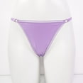 thumbnail image 4 of BONIXOOM Seamless Thongs for Women Low Waist Elastic Solid Thong Purple L, 4 of 5