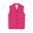 thumbnail image 6 of Resicozy Men's Sweater Vest Solid Color V Neck Sleeveless Knitted Button Down Cardigan Big and Tall Vest Hot Pink XL, 6 of 6
