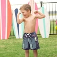 thumbnail image 4 of FORMRS Boys Swim Trunks Quick Dry Mesh Liner Boardshorts Sizes XS-XL, Cube Stripes, 4 of 7