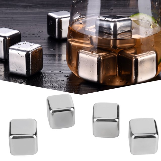 JUEGO DE CUBITOS DE HILO DE PIEDRAS DE WHISHKY DE ACERO INOXIDABLE 304 CON SUMINISTROS PARA FISTAS EN BARRA DE CAJA