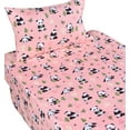 thumbnail image 2 of J-pinno Pink Panda Bamboo Cartoon 100% Cotton 3 Pieces Twin Sheet Set for Kids Girls Boys Children Flat Sheet + Fitted Sheet + Pillowcase Bedding Decoration Gift Set, 2 of 5