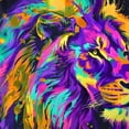 thumbnail image 6 of WYYP Lion Psychedelic Art Round Tablecloth - Full Width Single-Sided Printing 100% Polyester Fiber with Elastic Edge White, 6 of 8