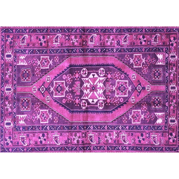 Ahgly Company Indoor Rectangle Persian Purple Traditional Area Rugs, 5' x 7'