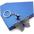 thumbnail image 5 of 5Pcs Key Chains for Car Key, Butterfly Keychain, Vintage Durable Metal Lucky Evil Eye Diamond Pendant Devil Amulet for Decorating Keys and Purse, Blue, 5 of 7