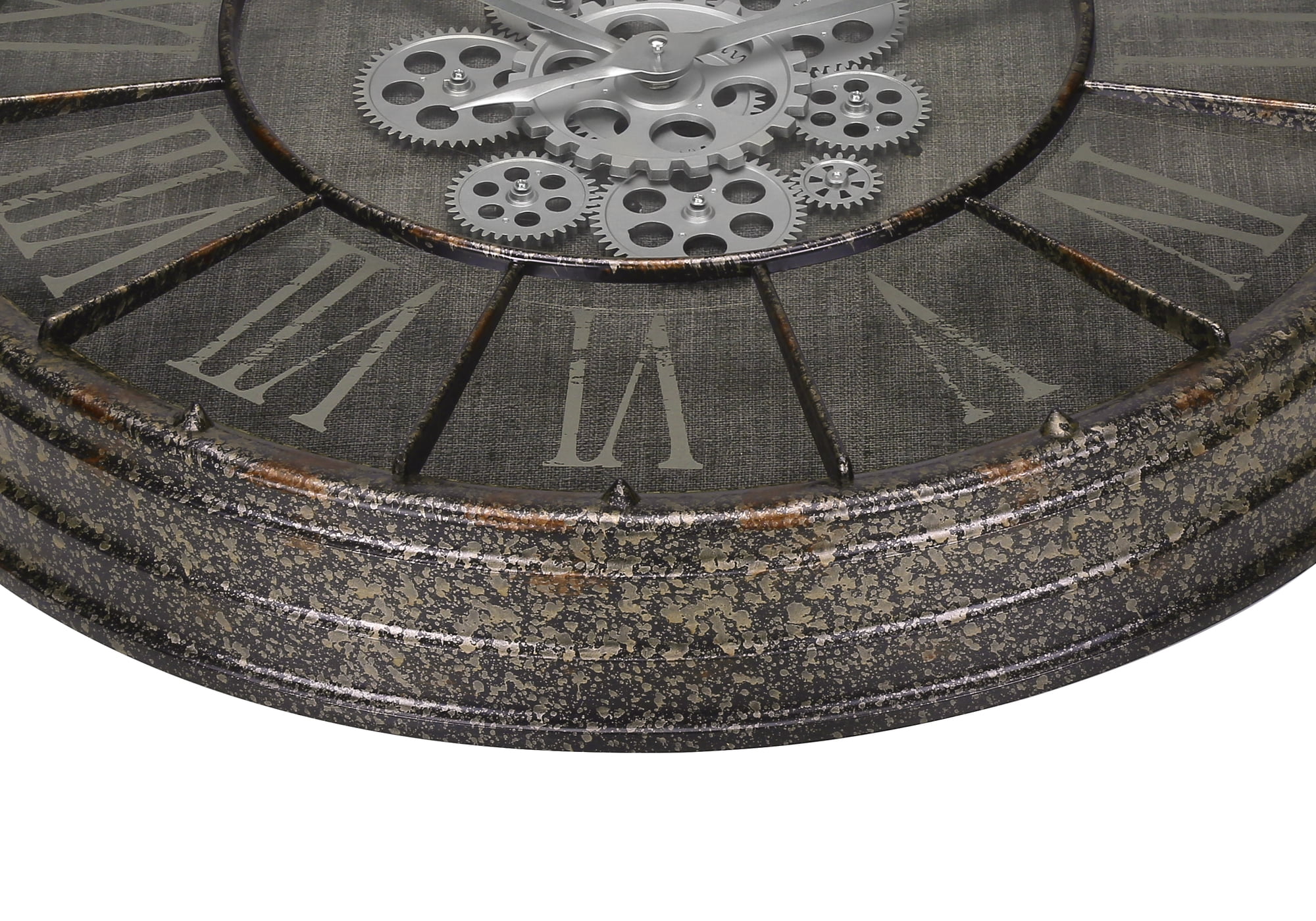 Clocks - 24" Round - Gear Mechanism - Wall Clock - Gray - Transitional