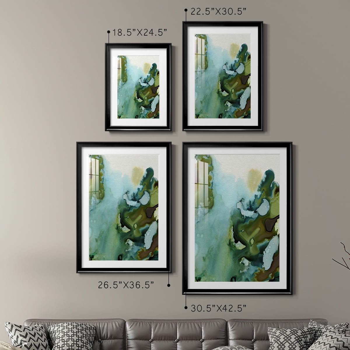 Wexford Home Water and Earth I Premium Framed Print, 18.5" x 24.5" - Ready to Hang, Black (Set of 2)