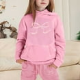 thumbnail image 2 of WRTFVZA Pink Bow Outfit Set Girls Featuring Stylish Hoodie with Bow Design for Active Play and Comfort Sweatshirts Set, 2 of 4
