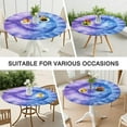 thumbnail image 7 of Purple Blue Tie Dye Pattern Round Fitted Tablecloth with Elastic Edge,Dining Table Cover Waterproof,Outdoor Round Tablecloth for Camping,Dining,Indoor and Outdoor, 7 of 7