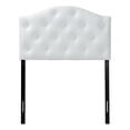 thumbnail image 1 of Bowery Hill Faux Leather White Twin Headboard Rectangular Upholstered Button-Tufted 23.6" Unassembled, 1 of 5