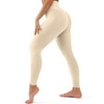 thumbnail image 4 of High Waisted Seamless Yoga Pants Womens - Tummy Control Workout Leggings, No Front Seam, Elastic Wide Waistband for Gym Running White S 22" Inseam, 4 of 6