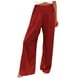 thumbnail image 3 of Pantalones boho de mujer con pierna ancha, cintura alta y fruncido - Cintura elástica, ligeros, pantalones informales de playa, 3 of 8