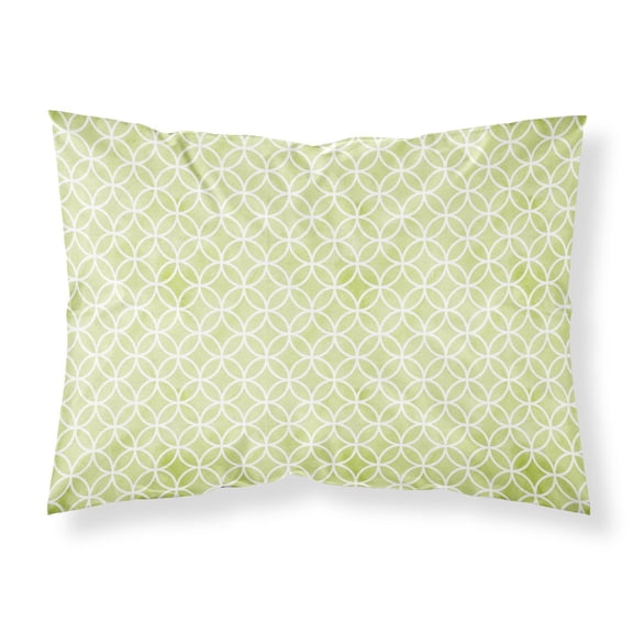 Gemoetric Circles on Green Watercolor Fabric Standard Pillowcase