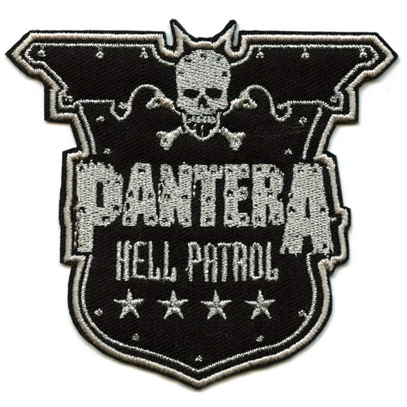 Pantera Patch Hell Patrol Band Logo new Official Black Embroidered woven iron on