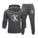 thumbnail image 3 of CK-Conjunto de sudaderas con capucha y pantalones con estampado de tendencia para hombre y mujer, chándales informales, conjunto de ropa deportiva, simplicidad relajada informal, talla grande, 3 of 5