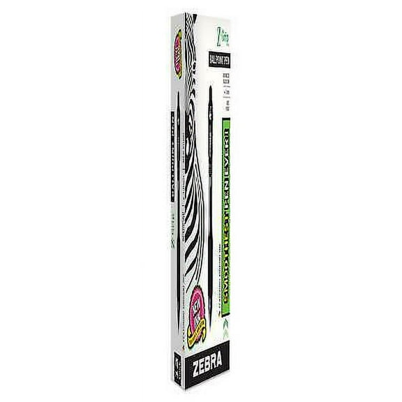 2PK ZEB22210 Z-Grip Ballpoint Pen, Retractable, Medium 1 mm, Black Ink, Clear Barrel, Dozen