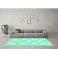 thumbnail image 3 of Ahgly Company Indoor Rectangle Solid Turquoise Blue Modern Area Rugs, 3' x 5', 3 of 4