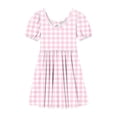 thumbnail image 4 of QSXADF Girls' Summer Casual Dress Sundress Children's Round Neck Sleeve Short Sleeved Dress Classic Back Girl Summer Dress Summer Outfits, 4 of 7
