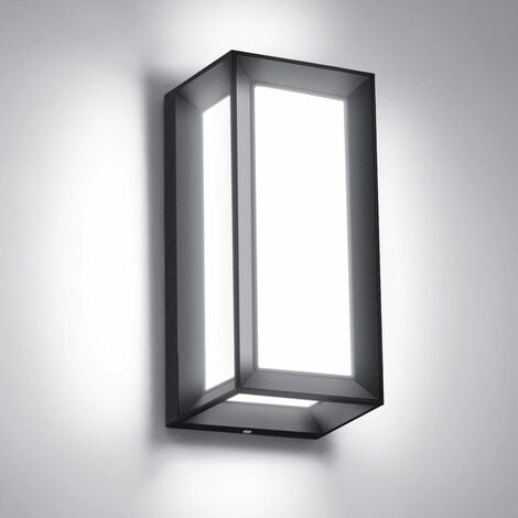 Luz exterior Aplique de pared para exteriores de 18 W, luz de porche exterior de aluminio, soporte de pared impermeable IP65, luz de porche LED blanca fría de 6000 K para garaje, entrada, pasillo,