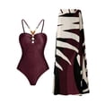thumbnail image 6 of Women's Fashion One-Piece Swimsuit Set With sheer Bikini Cover Up, 6 of 7