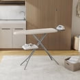thumbnail image 2 of JessieMal Ironing Board, Compact Iron Board with Cord Holder, Steam Iron Rest and Bottom Storage Tray, 9 Adjustable Heights & 3 Layer Cover, Folding Heavy Duty Ironing Board 52X14, Beige, 2 of 9