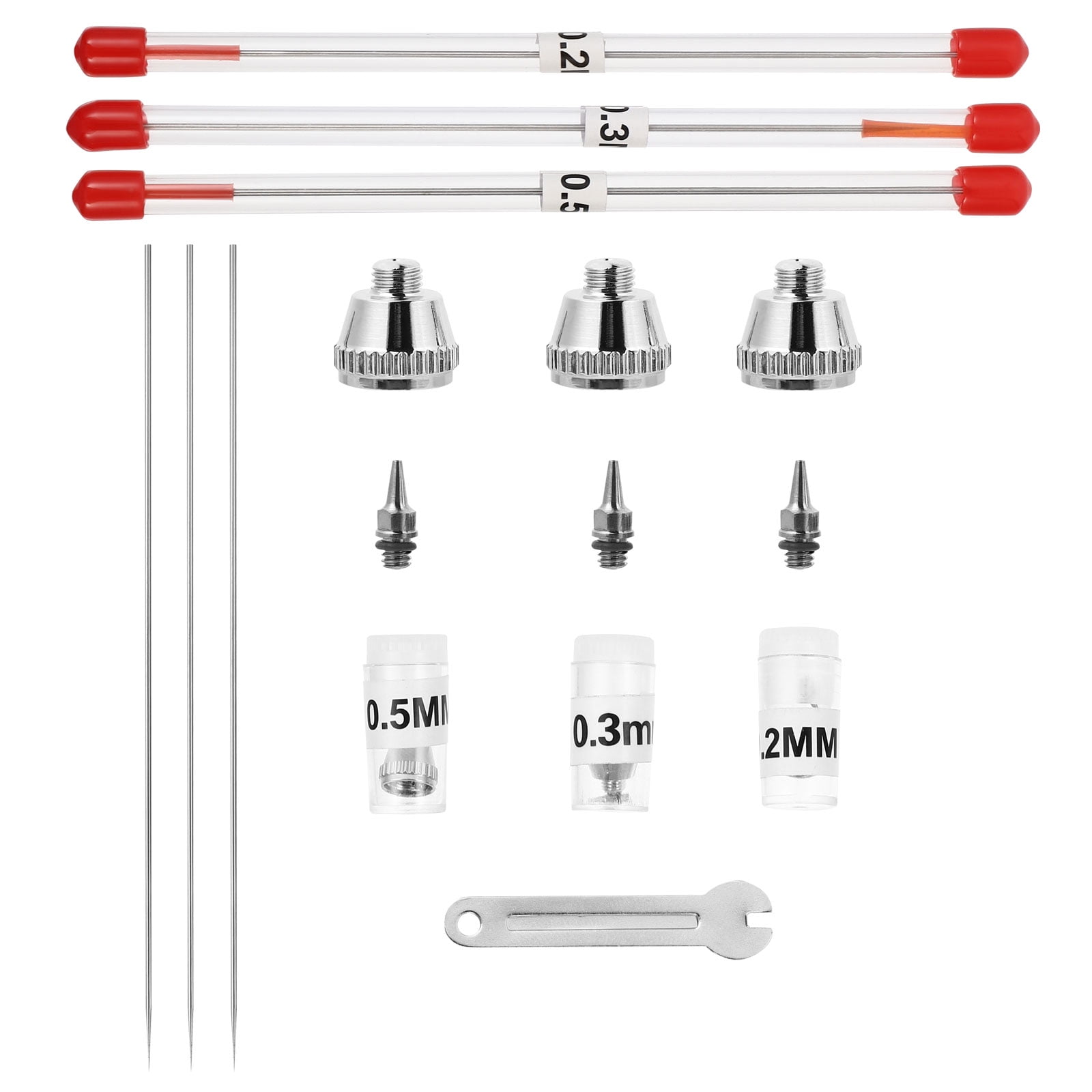 HOMEMAXS 1 Set/10PCS Airbrush Needle and Nozzle Replacement Airbrush Repair  Supply 
