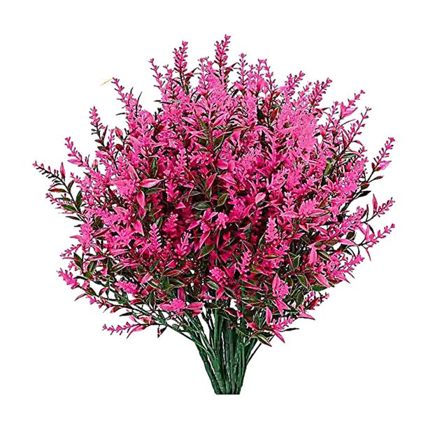 8 paquetes de flores artificiales de lavanda para decoración al aire última intervensión, resistente a los rayos UV, plástico sintético, plantas de jardín, porche y ventana PenghuiLiu 9024719115412
