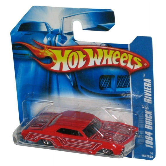 Hot Wheels Red 1964 Buick Riviera (2006) Mattel Toy Car 157/223 - (Short Card)