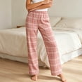 thumbnail image 5 of Ohufall Pajama Pant for Women Plaid Elastic Waist Soft Pant Sleep Lounge Comfort Casual Sleepwear, 5 of 9