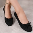 thumbnail image 7 of Womens Ballet Flats Comfortable for Work Slip On with Bow Velvet Soft Quilted Insole Office Casual Everyday Shoes, Black,Size 8.5, 7 of 7