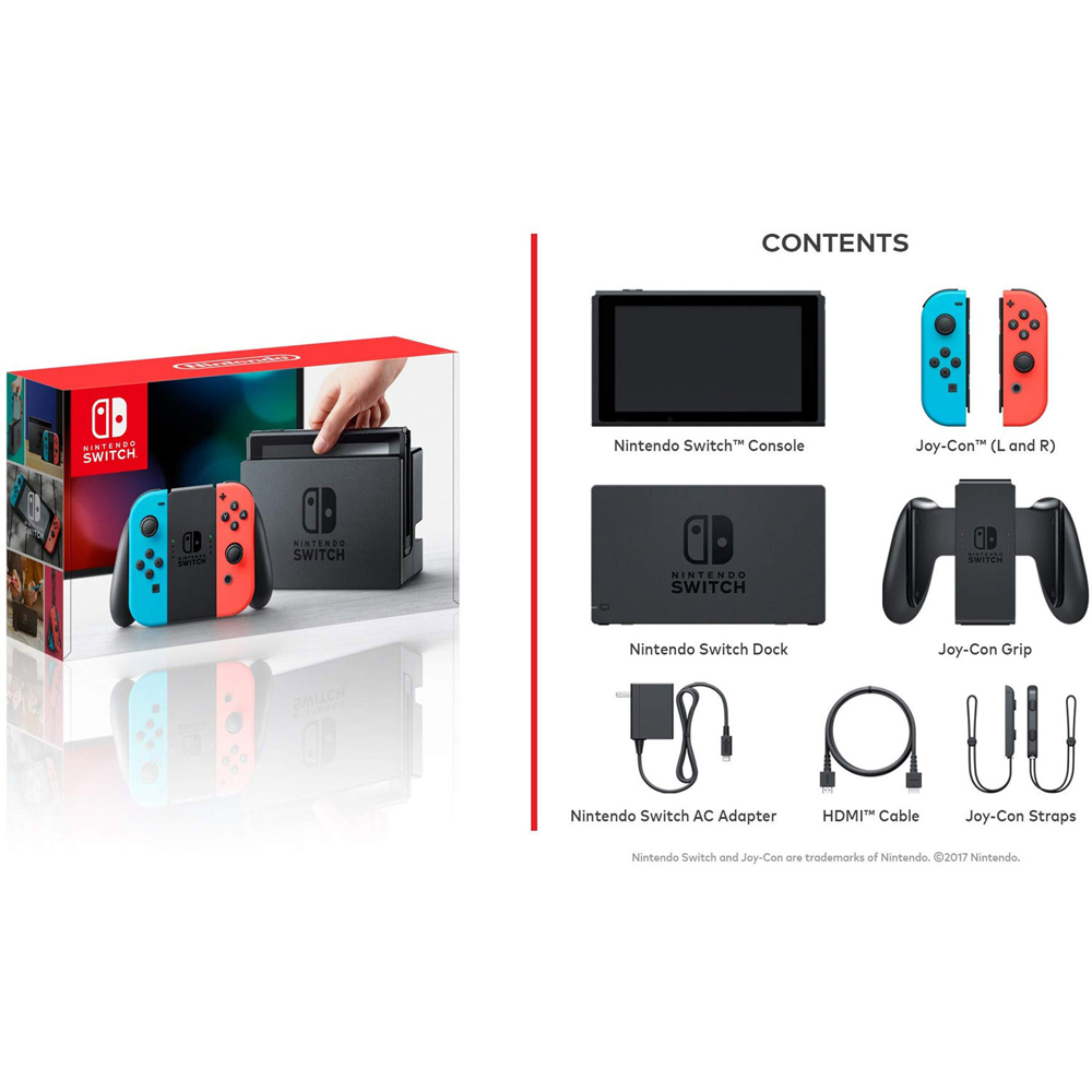 任天堂 - TATA Nintendo 32GB Neon Switch Handheld Game Console, Original