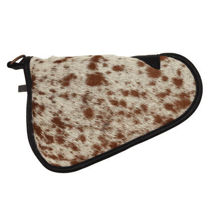 Brown and White Genuine Cowhide Pistol Case - Small (9 x 6 )