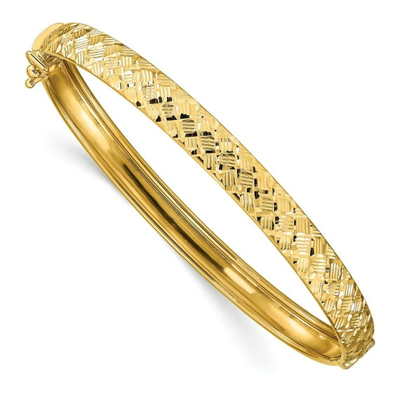 14k Gold Polished D/C Bangle