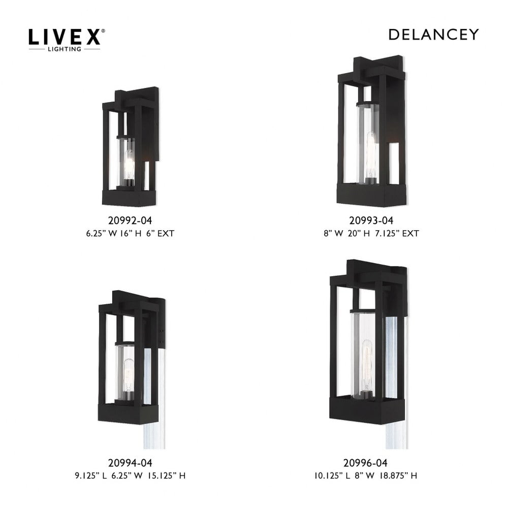 Livex Lighting - Delancey - 1 Light Outdoor Post Top Lantern in Contemporary