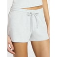 thumbnail image 4 of No Boundaries Sleep Ribbed Tee and Shorts Set, 2-Piece, Women’s XXS-3X, 4 of 5