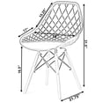 thumbnail image 3 of Fabulaxe Mid-Century Modern Style Plastic DSW Shell Dining Chair with Lattice Back and Wooden Dowel Eiffel Legs, 3 of 7