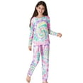 thumbnail image 2 of Tebbis Trendy Tie Dye Spiral Pajamas for Girls 2-Piece Soft Long Sleeve & Pants PJ Set Jammies Size 10, 2 of 7