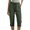 Green, variant on Womens Capri Pants Cotton Linen Drawstring Elastic Waist Straight Leg Casual Summer Travel Beach Boho Slash Pocket Lounge Pants Gray M