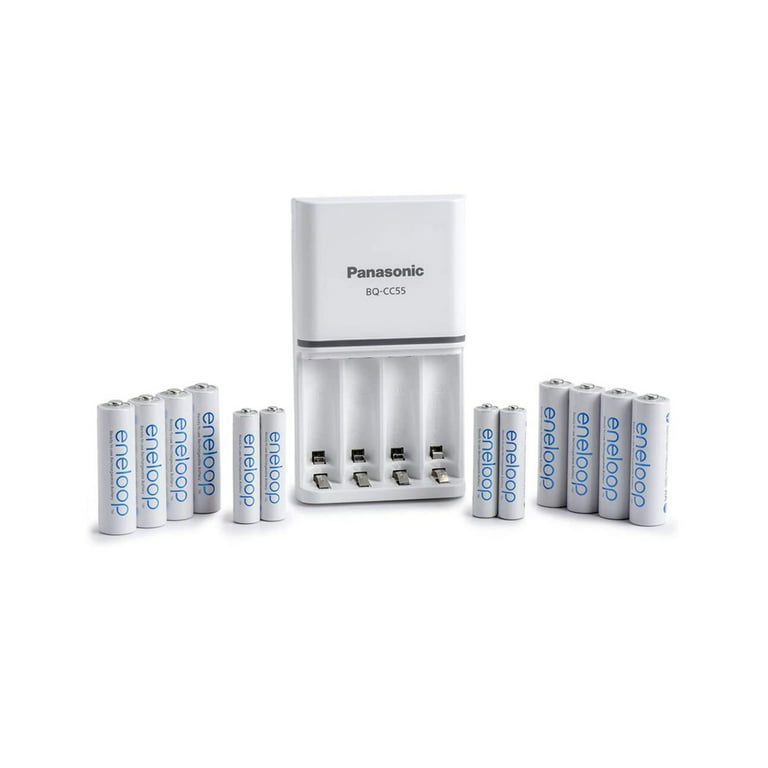 Panasonic eneloop Advanced Individual Battery 3-Hour Quick Charger with 4 AA  eneloop Rechargeable Batteries Included PKKJ55MCA4BA - The Home Depot