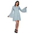 thumbnail image 1 of Moomaya Robe Longue à Manches Cloche pour Femmes Imprimée Décontractée Été Plissée Kurta, 1 of 6
