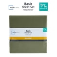 thumbnail image 3 of Mainstays Basic Value Microfiber Bed Sheet Set, Green Bay Leaf, Twin-XL, 3 Piece, 3 of 7