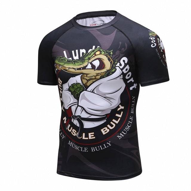 Compression Rash Guard T Shirt Short Sleeve 3D Print Different Styles