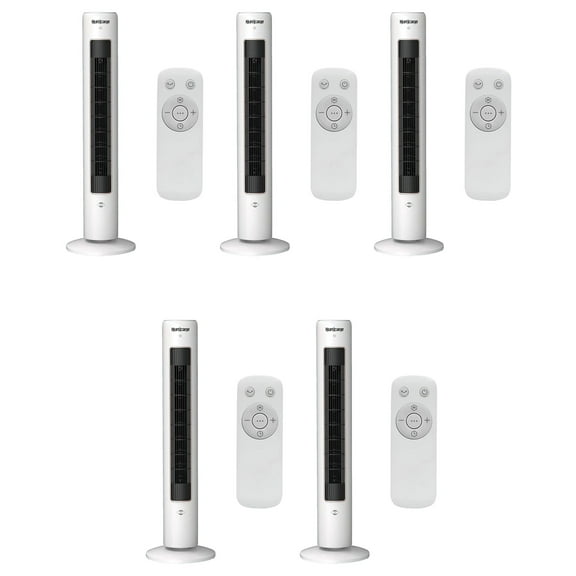 Hurricane 40" Triple Action Air Enhancing Tower Fan and Diffuser, 5 Pack