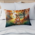 thumbnail image 4 of Hello Fall Golden Retriever Football Welcome Autumn with Leaves Pumpkins Quilt Pillowcase Goldens Dog Lover Gifts Idea Throw Pillow Cover Bed Home Decor - 00012, 4 of 5