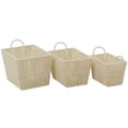thumbnail image 5 of DecMode 12", 11", 10"H Cream Cotton Fabric Handmade Storage Basket with Handles, 3-Pieces, 5 of 7
