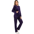 thumbnail image 4 of KingShop Velour Tracksuits for Women Long Sleeve Zipper Hoodie Jacket Long Pants 2 Piece Velvet Lounge Sets, 4 of 7