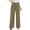 Khaki, variant on Gytharion Women's High Waisted Dress Pants Solid Color Casual Wide Leg Pants with Buttons Elastic Waist Trousers