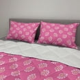 thumbnail image 2 of Floral Comforter & Sham Bedding Set, Pastel Geometric Flower Petals Circles Shaped Buds Blooms Garden Art, 3 pcs Duvet Set Microfiber Filling Quilt, 5 Sizes, Pale Pink and Orange, by Ambesonne, 2 of 4