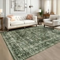 thumbnail image 2 of Garvee 8x10 Vintage Large Area Rug Floral Print Accent Carpet, Washable Non-Slip Rugs Oriental Rug Traditional Low Pile Rug for Living Room Bedroom Dining Room Office, Dark Green, 2 of 8